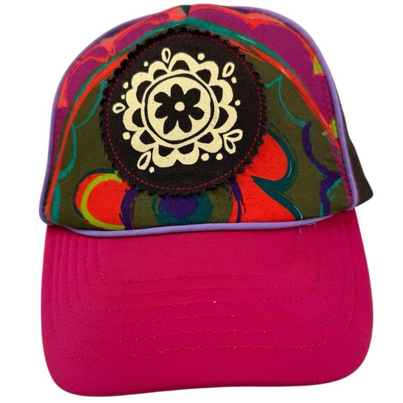 NEW Natural Life Flower Patch Trucker Cap Hat Snapback Pink Brown Retro NWOT - Picture 1 of 9